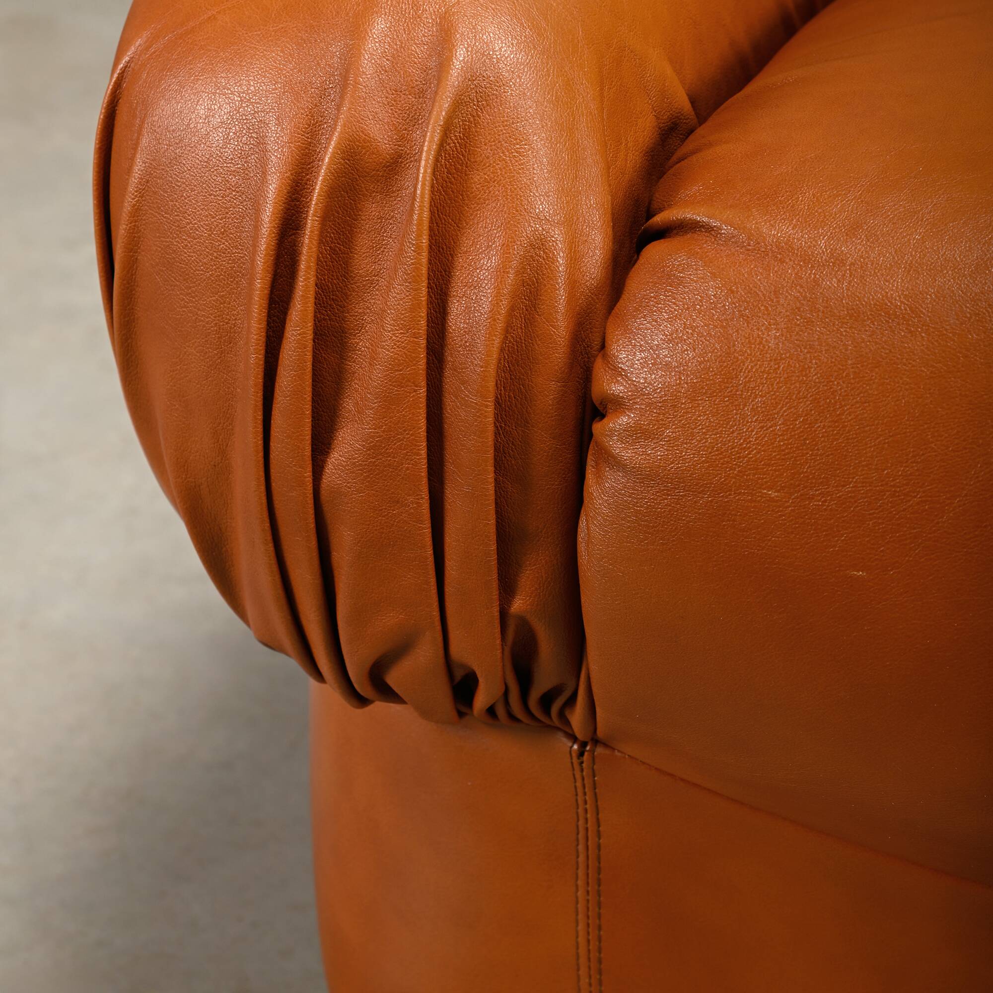 Rino Maturi Depositato Lounge Chairs in cognac leather for Mimo Padova