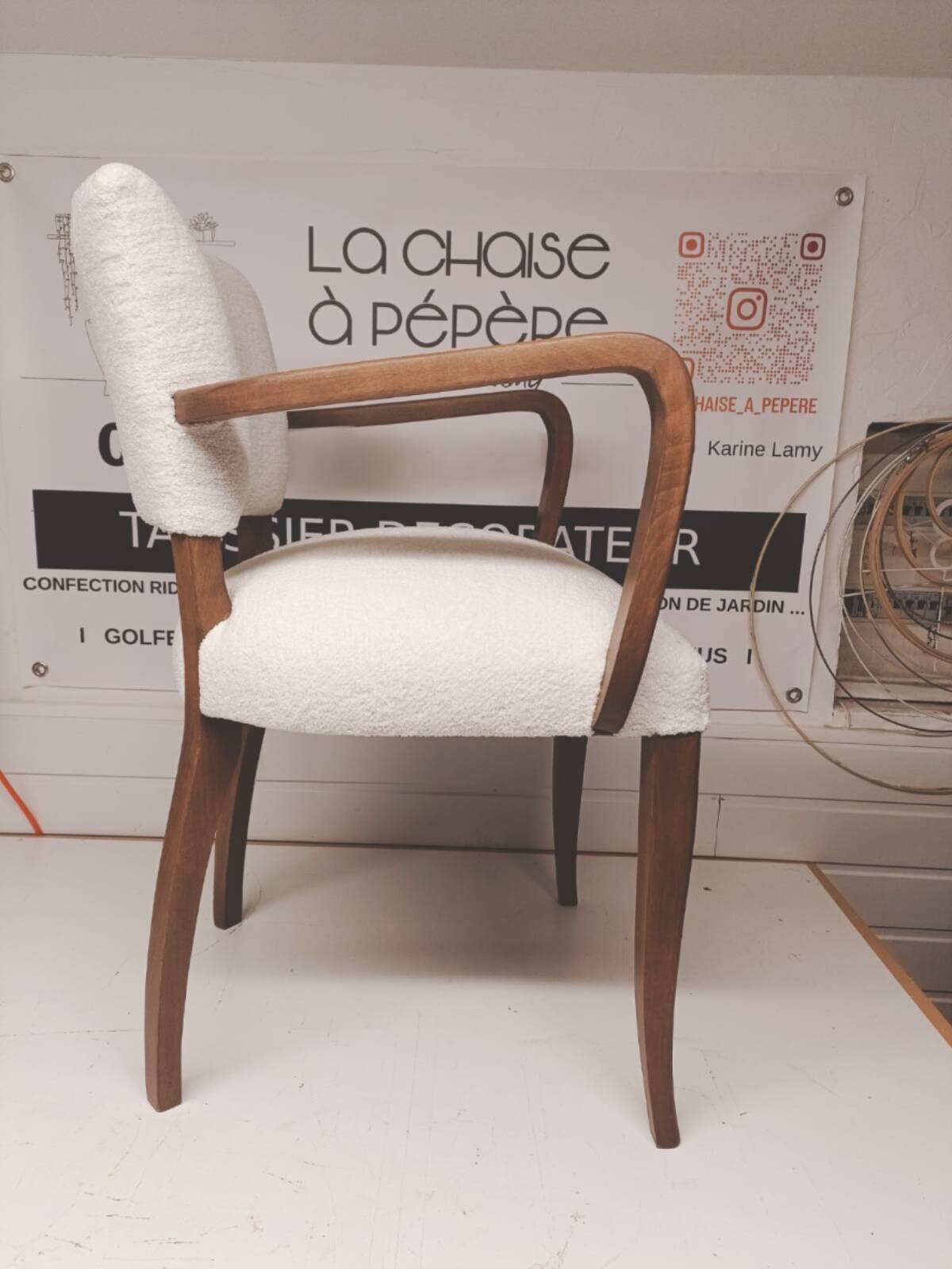 Fully restored bridge armchair