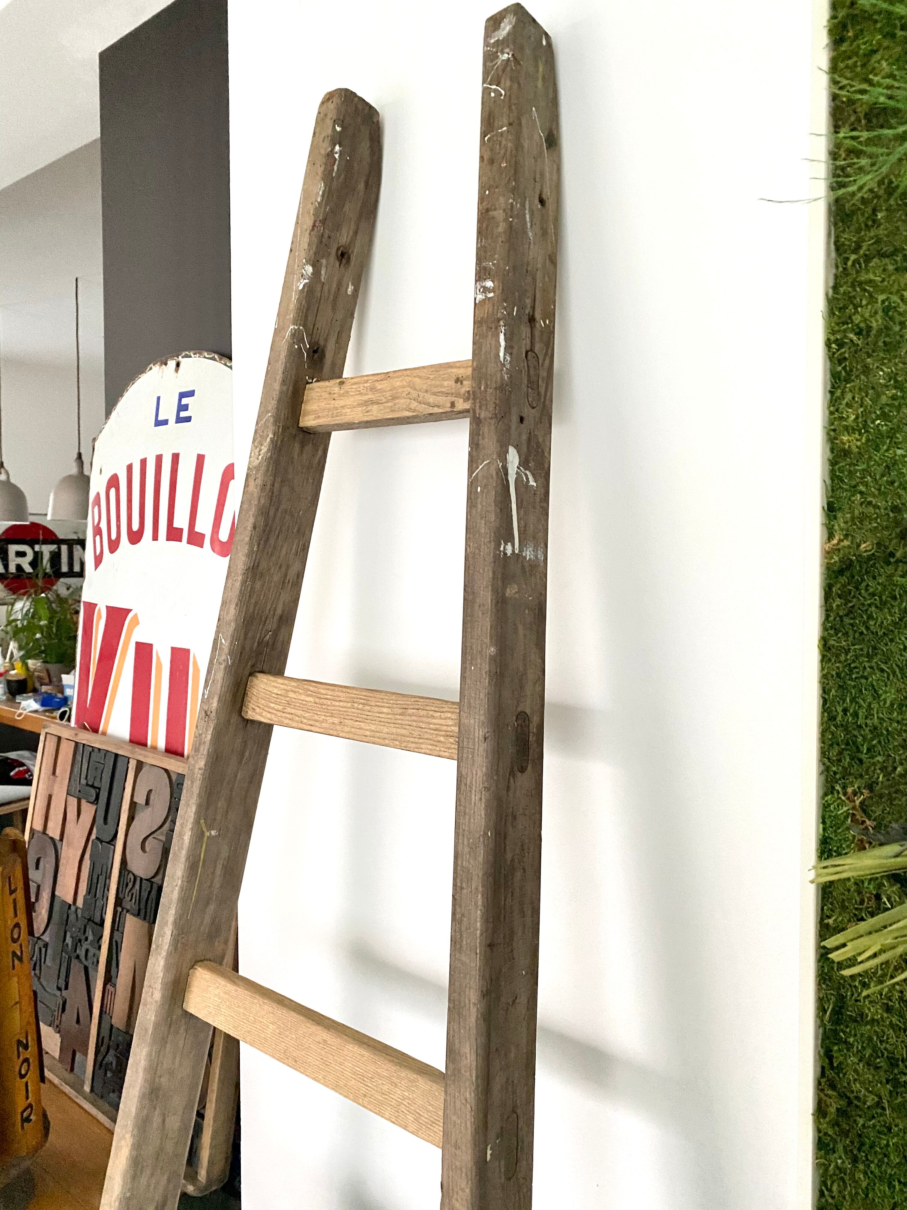 Old vintage wooden ladder