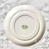 Pair of old English plates with green printed decoration, Universal English Manufacture