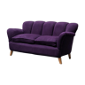 2 seater sofa in velour purple anni' 50 vintage modern