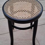 Wooden and cane stool