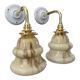 Set of two new electrified art deco wall lamps