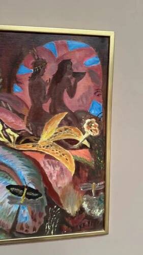 Mid-Century Oil on Canvas – “Forest” by K.R. (1991), Vintage & Framed 42.5×34.5cm