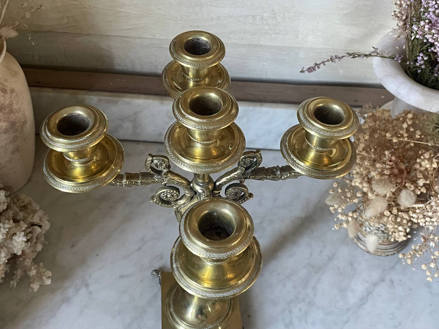 Antique brass candlestick