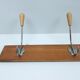 Vintage style hook 3 hooks in wood and metal