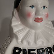 Advertising lollipop display with gourmet Pierrot bust in porcelain
