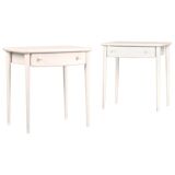 Pair of white lacquered bedside tables