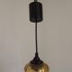 French vintage amber and clear glass ceiling light with white floral decoration.