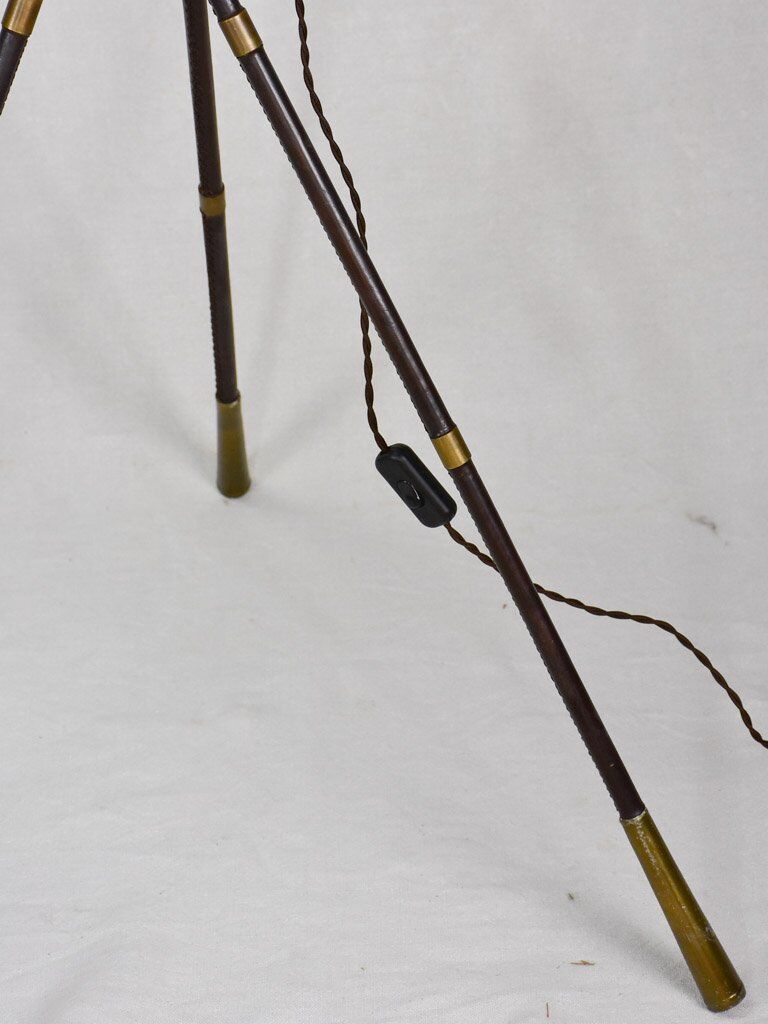 Lamppost club of golf club annees 70 leather wood and brass