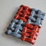 Vintage 1970 woven ceramic rest or trivet