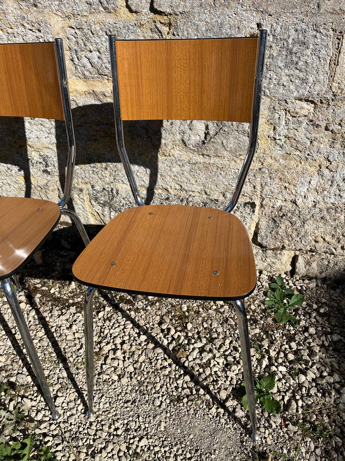 Lot de 4 chaises Formica pieds compas