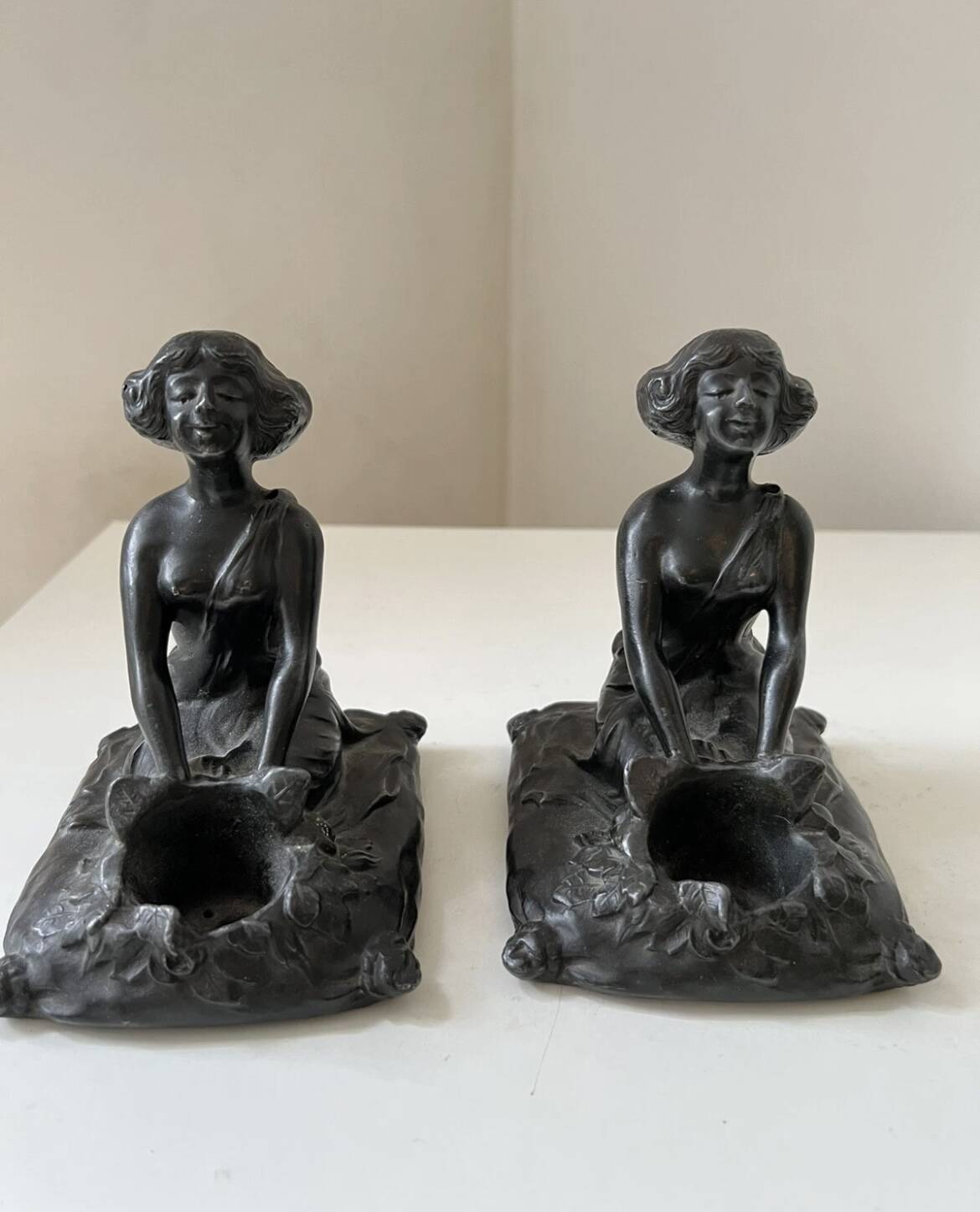 Serre-livres Art nouveau régule Femme orient 1900