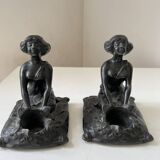 Serre-livres Art nouveau régule Femme orient 1900