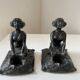 Art Nouveau bookends, Oriental woman, 1900