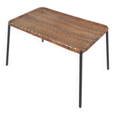 Table basse en rotin attribuée à Carl Aubock, Autriche, années 1960.
