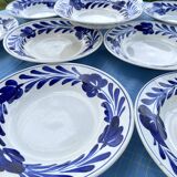 Cobalt blue floral deep plates from Lunéville.