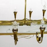 After Pietro Chiesa Italian Brass 12 Lights Candelier Fontana Arte