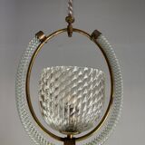 Venetian lantern in Murano glass and brass circa 1950