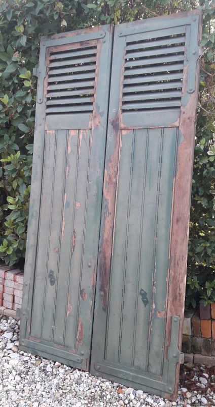 Pair of shutters oak parts with louvers 201,5x106cm