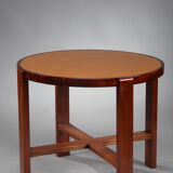 Small round table in cherry and mahogany from the 1930s