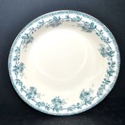 Choisy-le-Roi flat hollow salad decorated with blue and green roses by Hippolyte Boulenger.