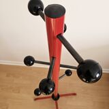 Black and red freestanding coat rack Italy 1980 Italian design style spa