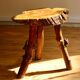 Brutalist side table in oak, 1950s-60s.
