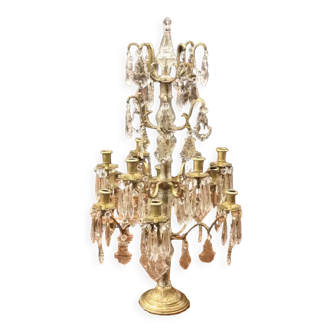 Girandole in bronze and crystal