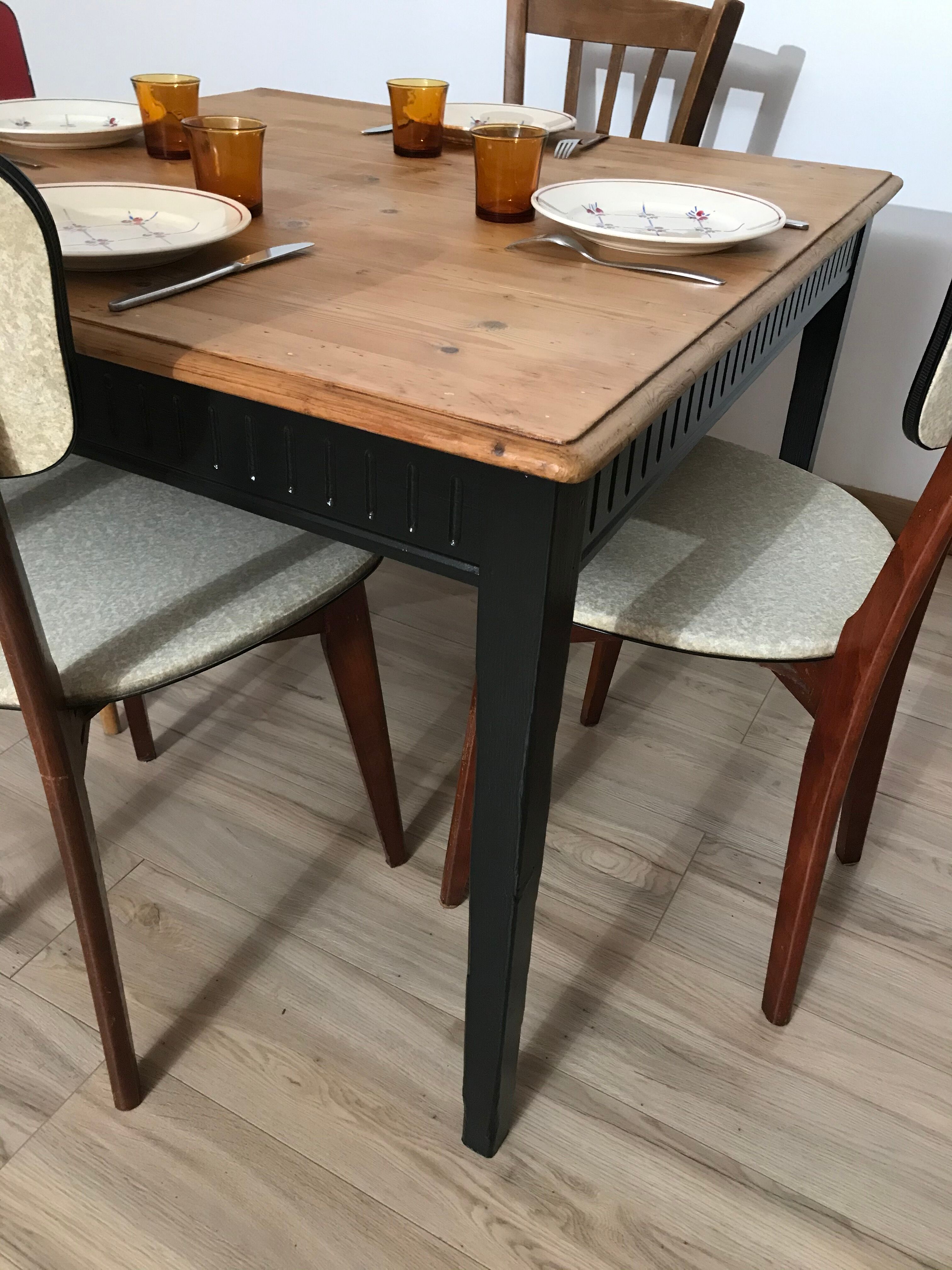 Old square table art deco style