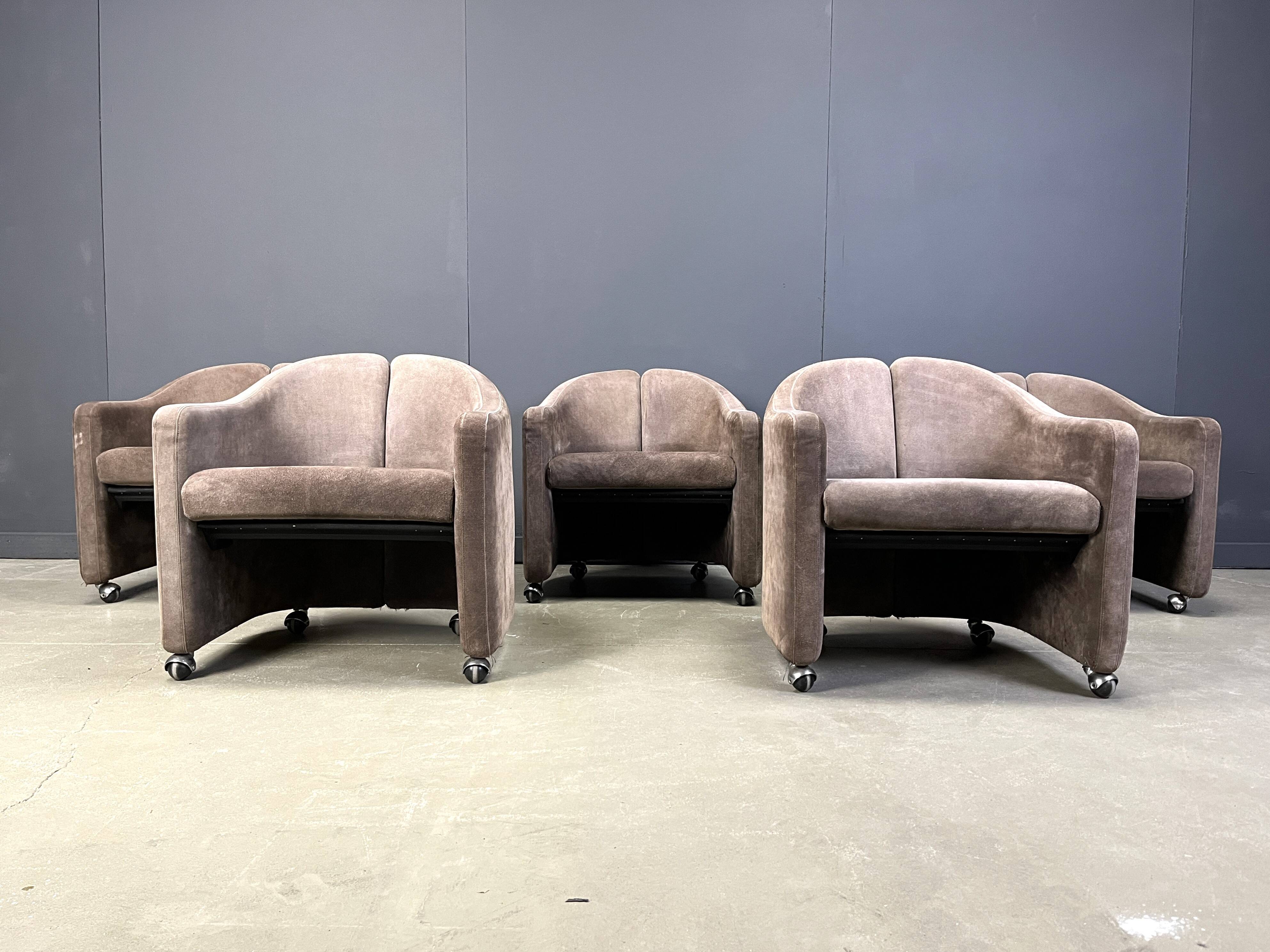 PS142 Easy Chairs by Eugenio Gerli for Tecno, 1970s - set of 5