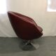 Red leather tulip foot chair