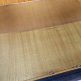 Mahogany burl chest of drawers with mirrored top