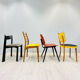 Four colourful chairs