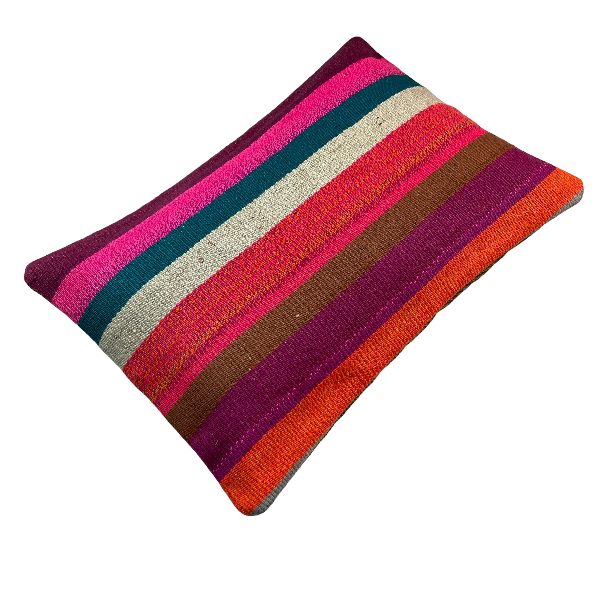 Vintage turkish kilim cushion cover, 30 x 50 cm
