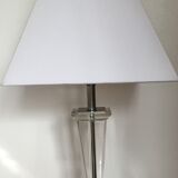 Lampe de bureau en cristal et acier inoxydable