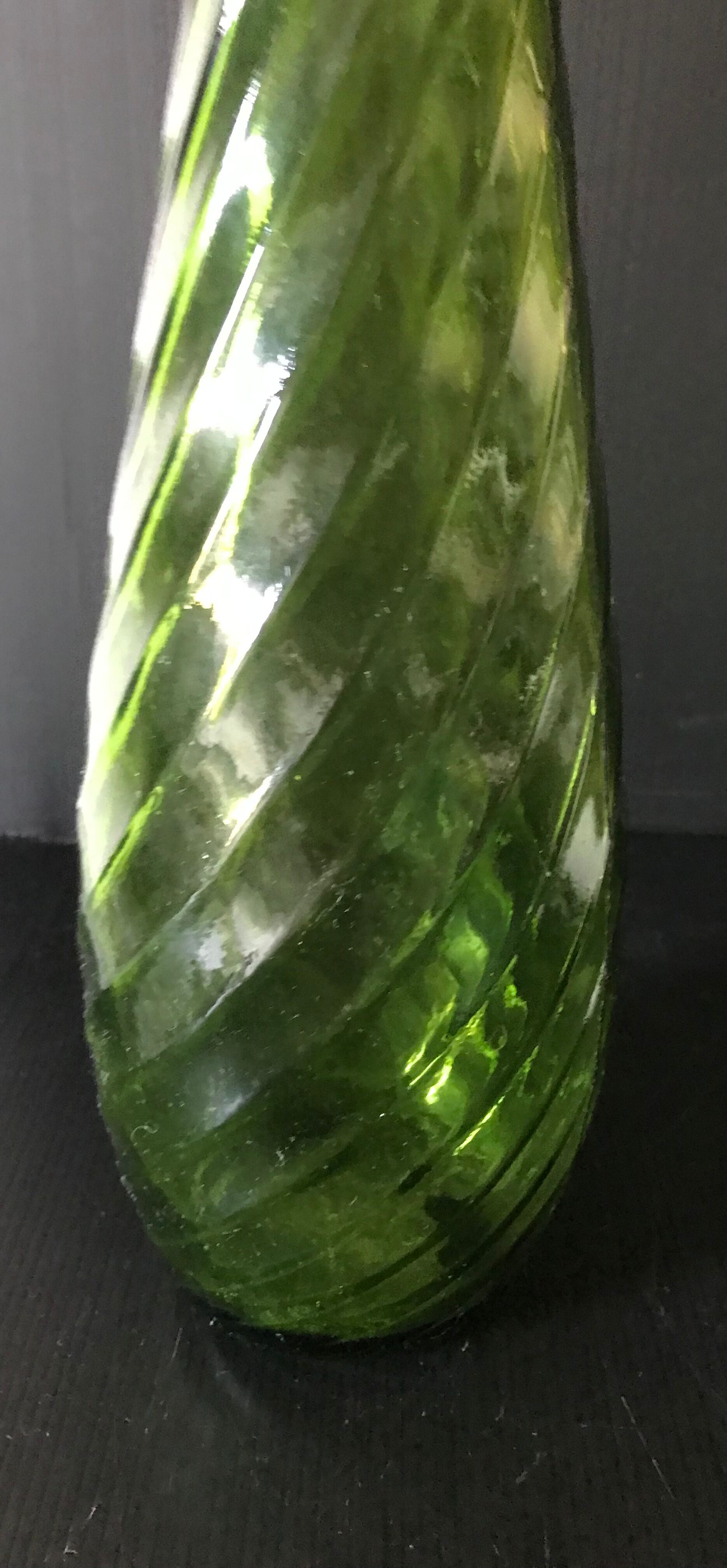 Italian carafe green glass