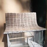 Iron and wicker bird cage