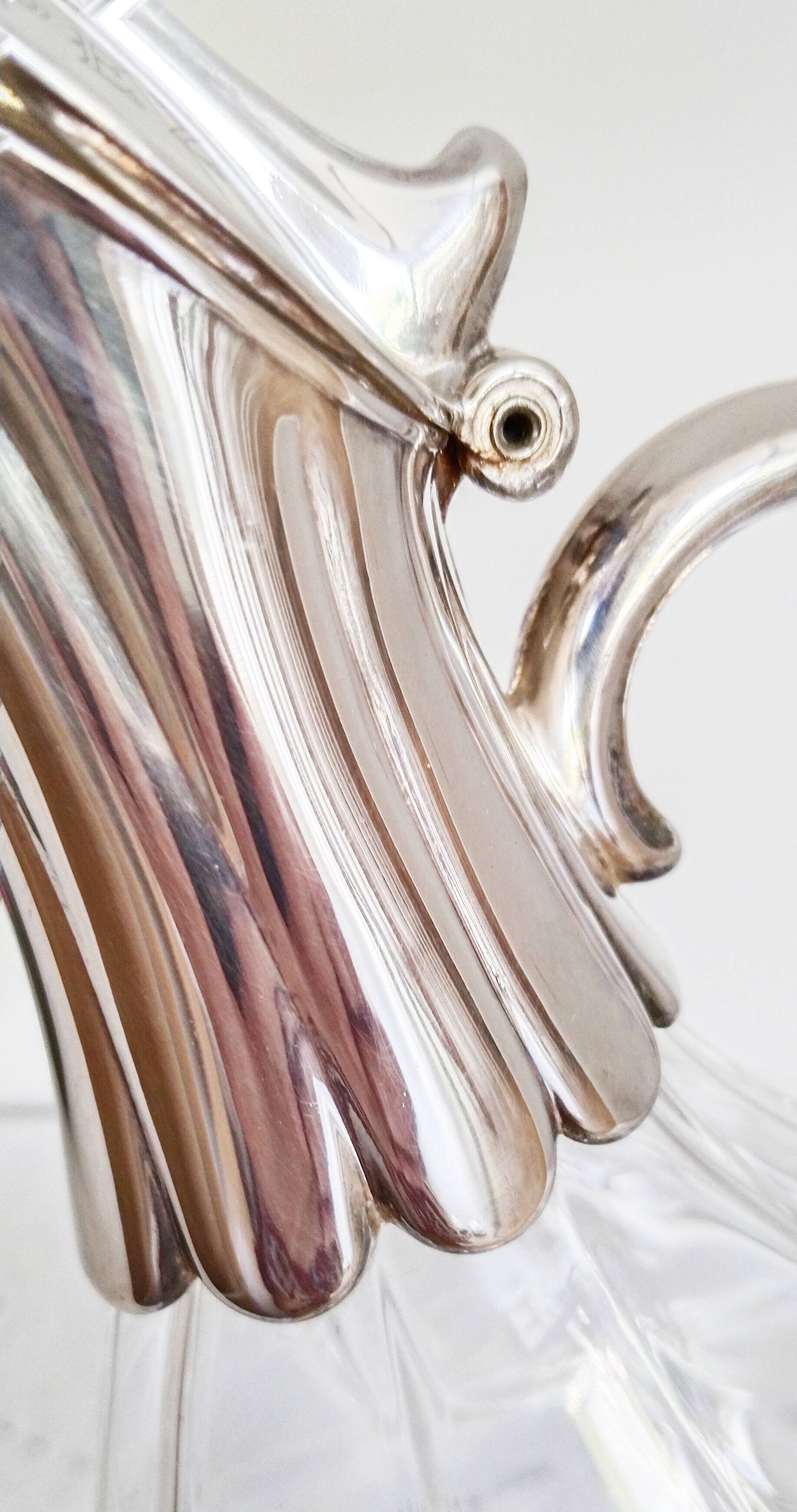 Crystal and silver wine decanter