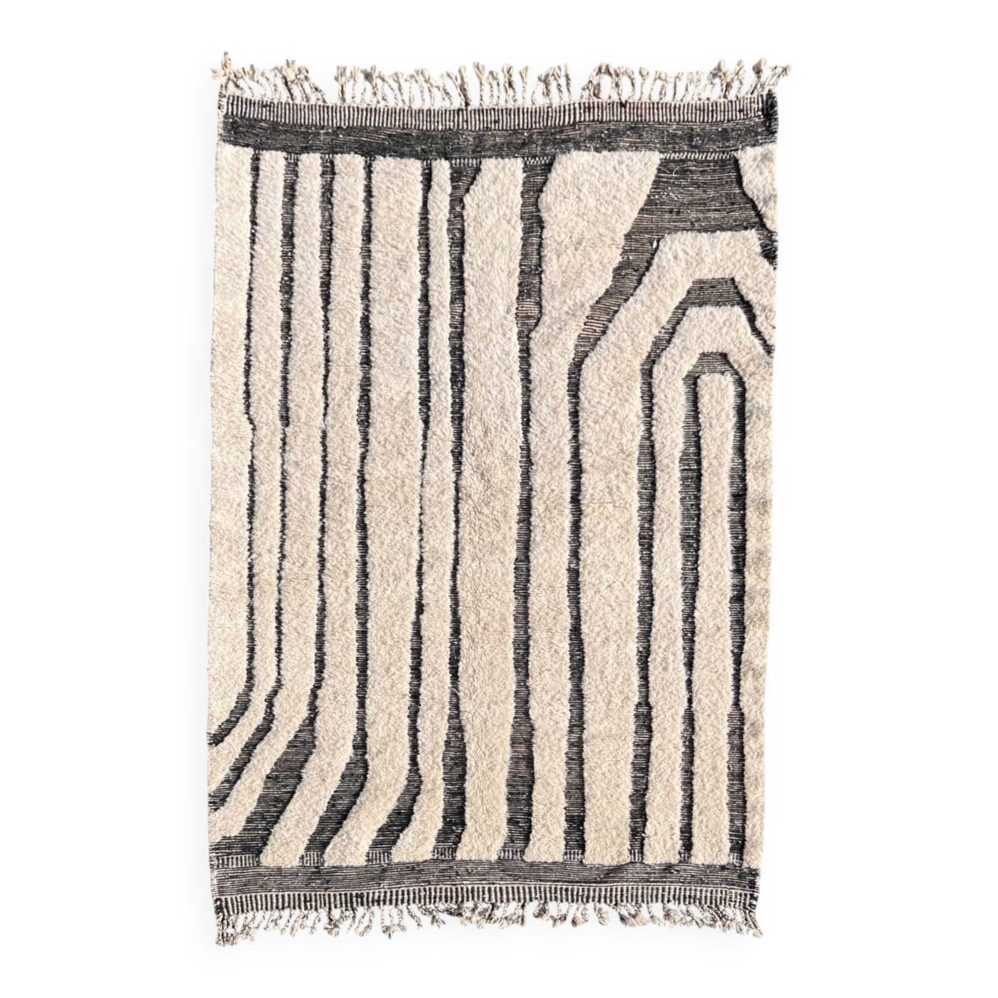 Mrirt Edition - Custom Mrirt Moroccan Rug – Black and White Design