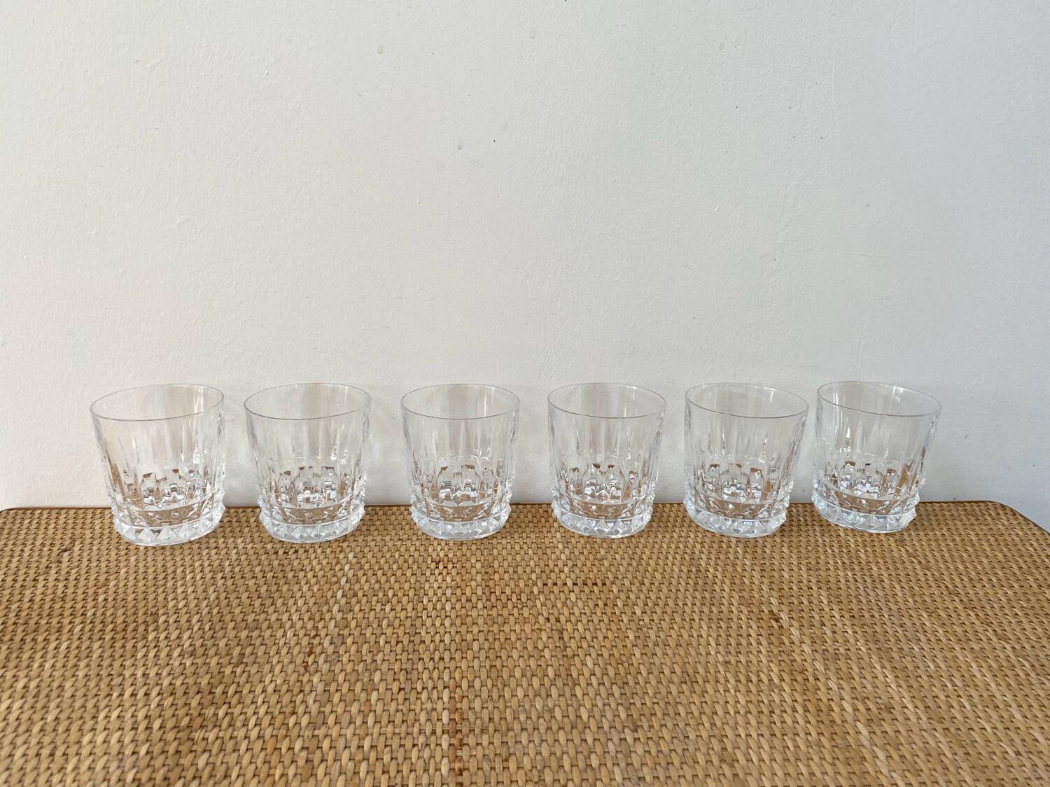 Set of 6 Arques crystal water or whisky glasses