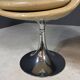 Pair of beige swivel chairs with chrome pedestal bases, France, 1970s, 82 × 55 × 45 cm
