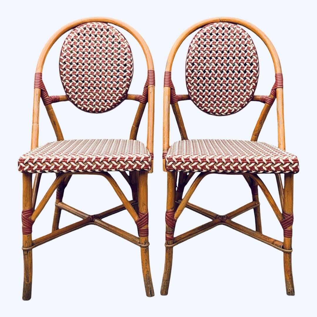 Paire d’anciennes chaises de bistrot terrasse