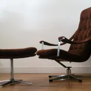 Geoffrey Harcourt swivel lounge chair with ottoman for Artifort
