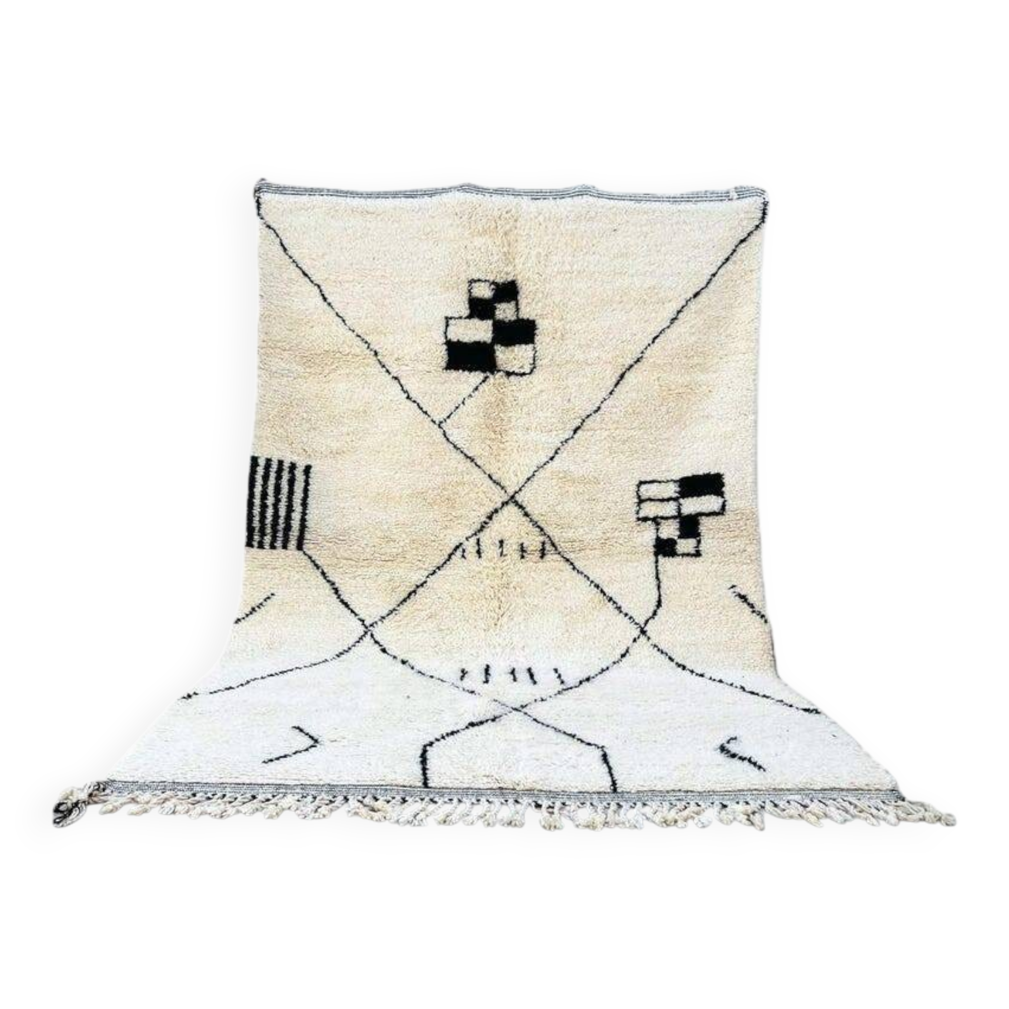 Moroccan rug, handmade Beni Ourain rug, 150/250cm