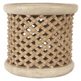 Set of 2 wooden bamiléké stools coffee tables