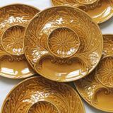 5 artichoke plates in earthenware in vintage Gien slurry