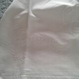 Drap ancien coton monogramme CC art deco