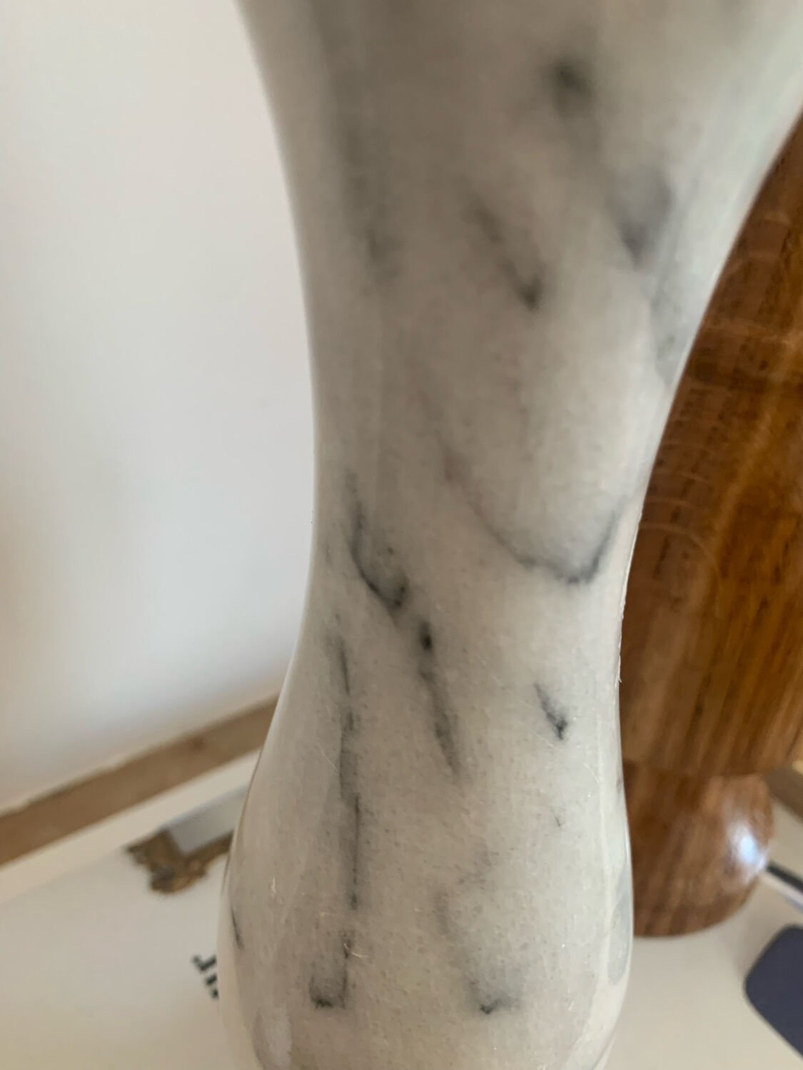 Vintage grey marble candle holder