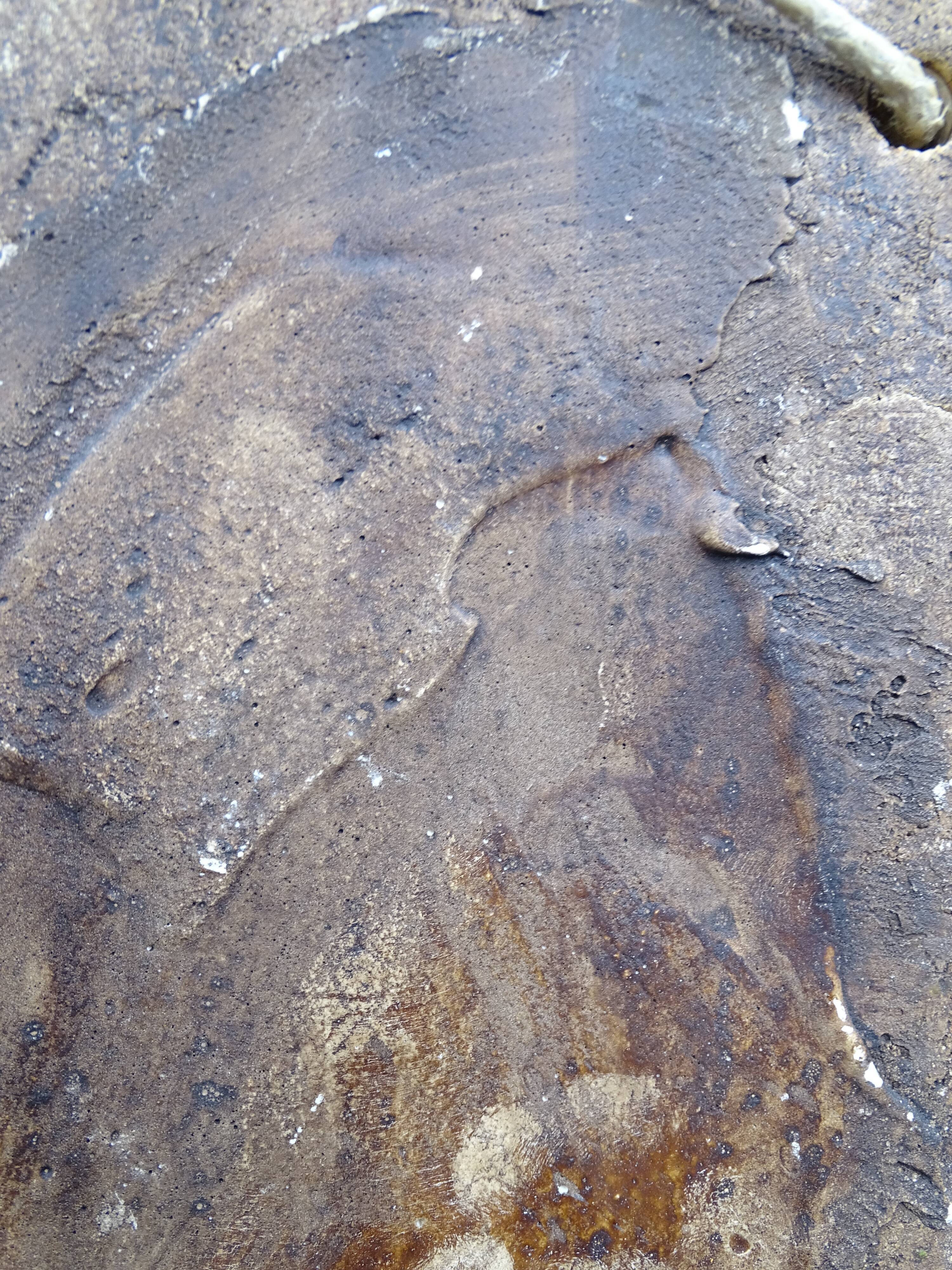 Flower-decorated sandstone mirror, circa 1970